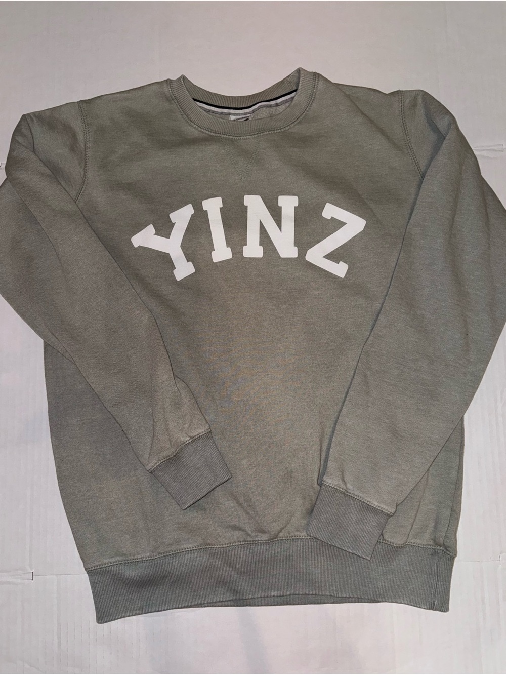 U.S. Vintage style YINZ Graphic Sweatshirt Sage Green Size S